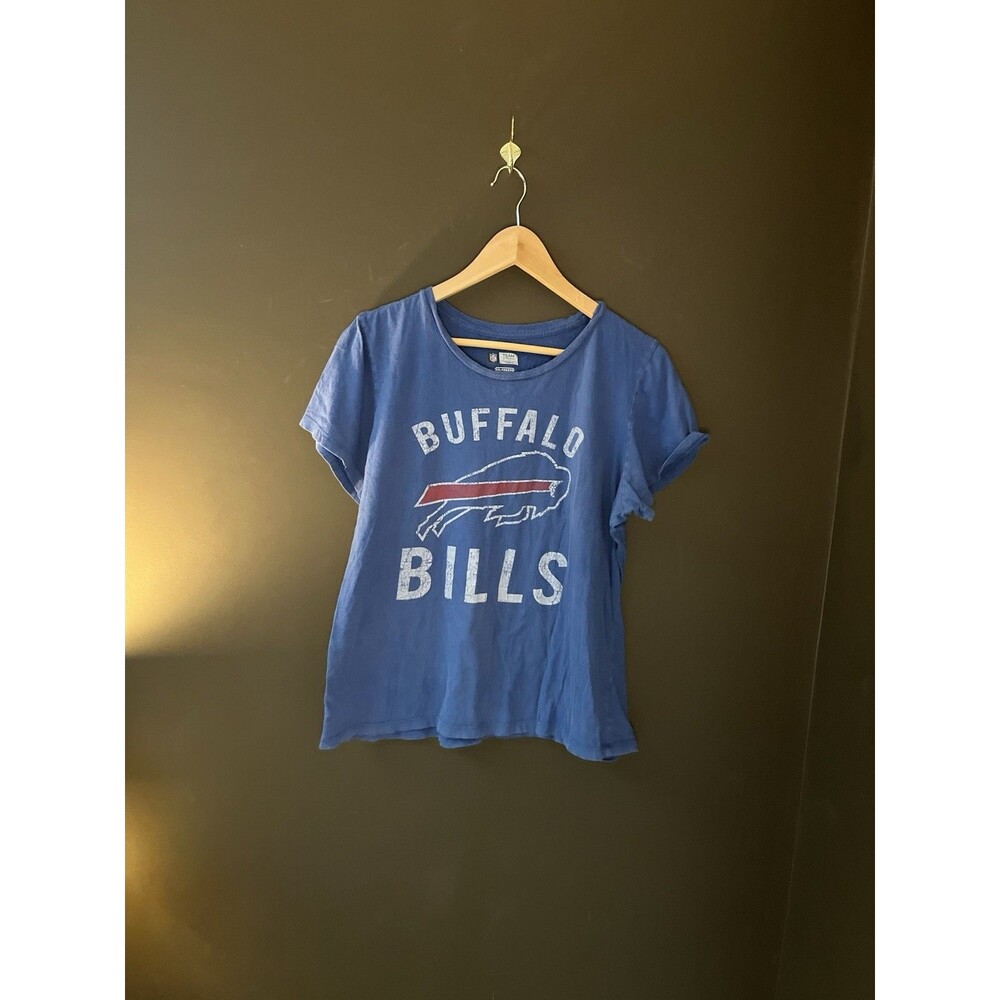 NFL Team Apparel Buffalo Bills T Shirt Womens [XXL] Blue Distressed
